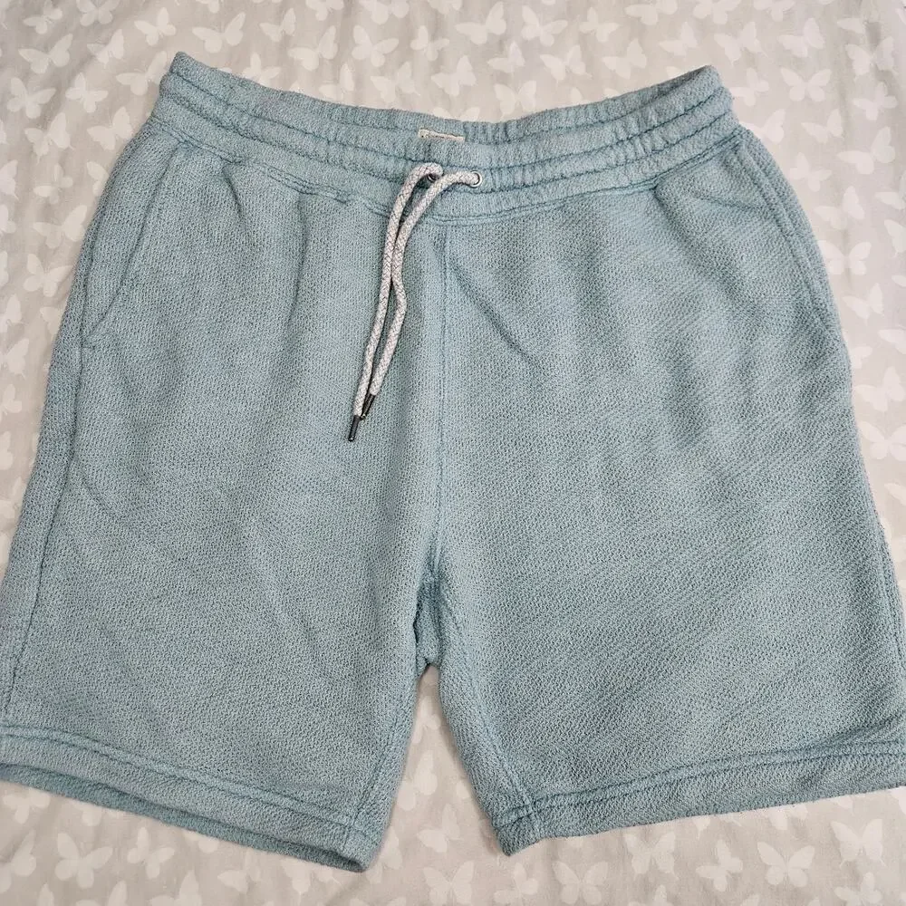 Faherty Brand Men's XL Blue Knit Sweat Shorts French Terry Coastal Athleisure